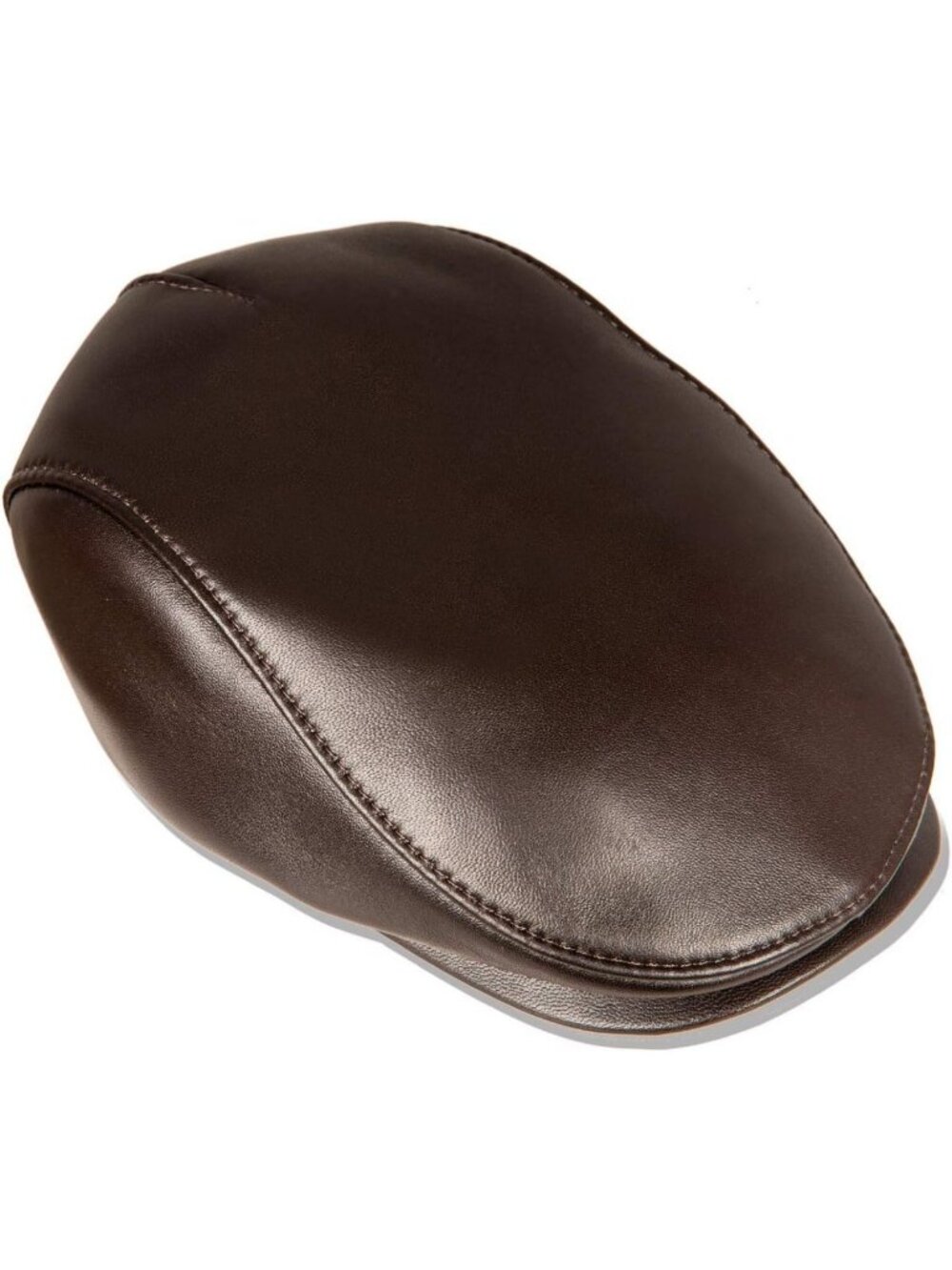 Brown Leather Flat Cap for Men - Vintage Newsboy Hat, Rain-Resistant, Casual